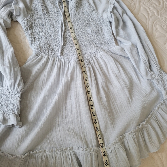 Free People kiss and tell lt.blue mini dress or tunic size S nwot - Picture 9 of 10